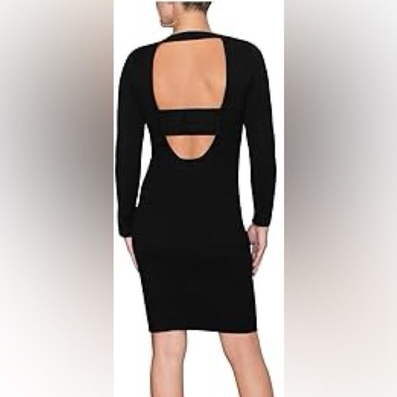 Rachel Rachel Roy Womens Knit Open Back Bodycon black Dress Women's M work - Picture 6 of 6